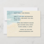 引っ越しました水彩ビーチ予算の移動 案内状 (裏面)