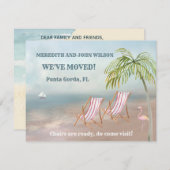 引っ越しました水彩ビーチ予算の移動 案内状 (正面/裏面)