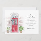 引っ越しました水彩フロントドア移動 案内状 (正面)