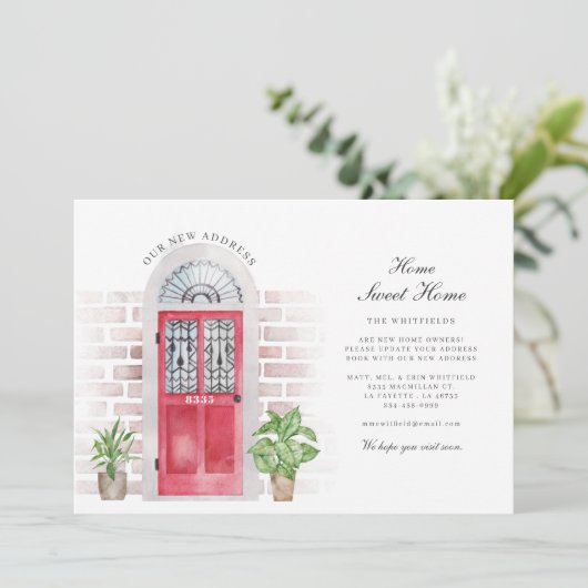 引っ越しました水彩フロントドア移動 案内状 (スタンド正面)