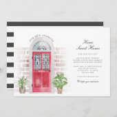 引っ越しました水彩フロントドア移動 案内状 (正面/裏面)