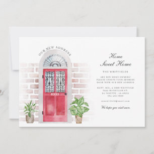 引っ越しました水彩フロントドア移動 案内状