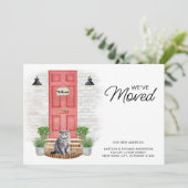 引っ越しました水彩フロントレッドドアキャット移動 案内状 (スタンド正面)