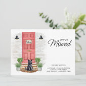 引っ越しました水彩フロントレッドドアキャット移動 案内状 (スタンド正面)