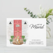 引っ越しました水彩フロントレッドドアキャット移動 案内状 (スタンド正面)