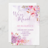 引っ越しました水彩フローラ 招待状 (正面/裏面)