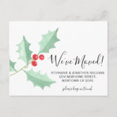 引っ越しました水彩ホリー 案内ポストカード (正面)