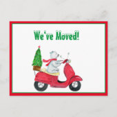 引っ越しました水彩ポーラベアオンスクータークリスマス 案内ポストカード (正面)