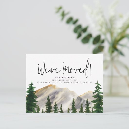 引っ越しました水彩山脈 ポストカード (スタンド正面)