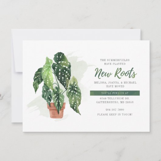 引っ越しました水彩植樹新しい根の動き (正面)