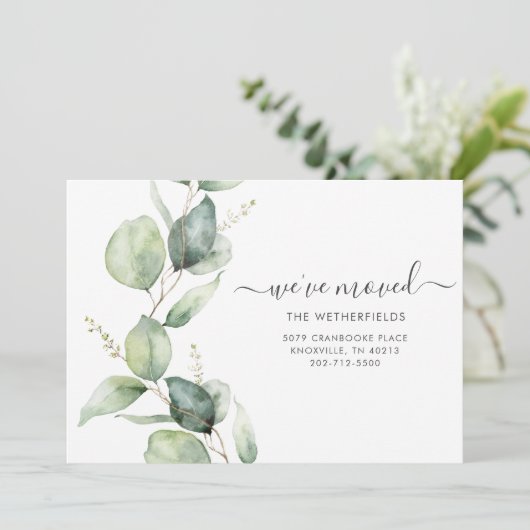引っ越しました水彩植物移動 案内状 (スタンド正面)