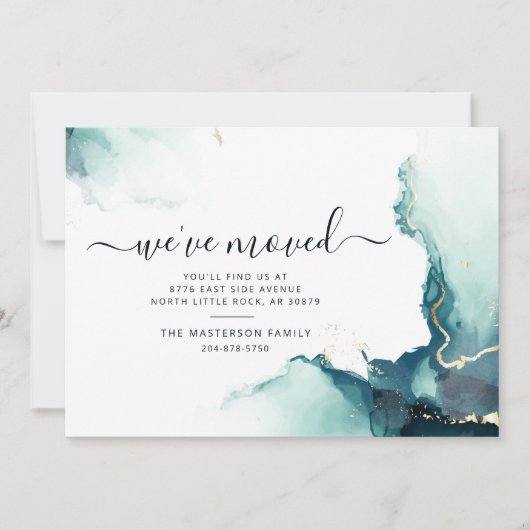 引っ越しました水彩瑪瑙の動き発表 案内状 (正面)