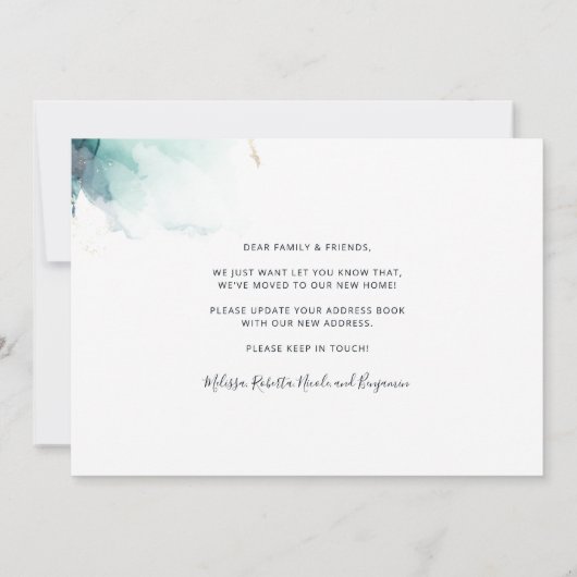 引っ越しました水彩瑪瑙の動き発表 案内状 (裏面)