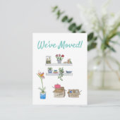 引っ越しました水彩移動箱&リビングルーム 案内ポストカード (スタンド正面)