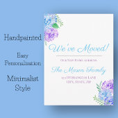 引っ越しました水彩紫陽花ニューアドレス 案内ポストカード