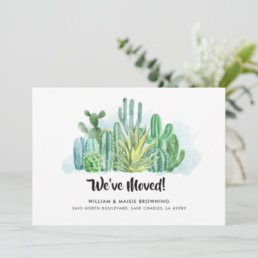 引っ越しました水色のCactiスクリプトの移動 案内状 (スタンド正面)