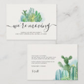 引っ越しました水色キャッシュアドレス変更の移動 ノートカード (正面/裏面)