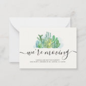 引っ越しました水色キャッシュアドレス変更の移動 ノートカード (正面)