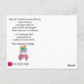 引っ越しました水色クリスマスカーフォトカード ポストカード (裏面)