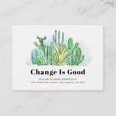 引っ越しました水色サボテンの移動発表 名刺 (正面)