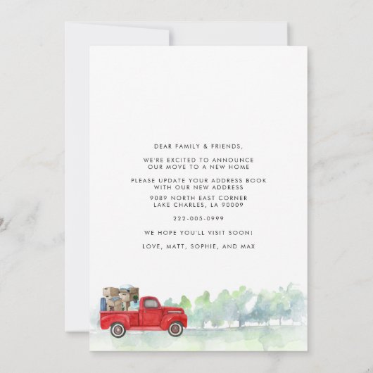 引っ越しました水色トラックの移動発表 案内状 (裏面)