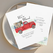 引っ越しました水色トラックの移動発表 案内状