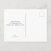 引っ越しました水色フラミンゴ新しいアドレス 案内ポストカード (裏面)