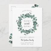 引っ越しました水色ユーカリ 案内ポストカード (正面/裏面)