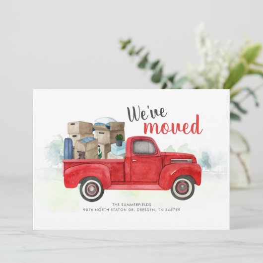 引っ越しました水色新しいアドレスの移動 案内状 (スタンド正面)