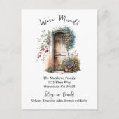 引っ越しました水色 案内ポストカード (正面)