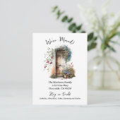 引っ越しました水色 案内ポストカード (スタンド正面)