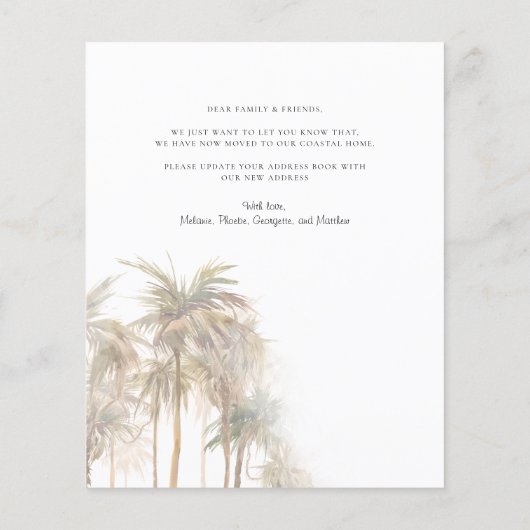 引っ越しました沿岸のヤシの木の移動発表 (裏面)