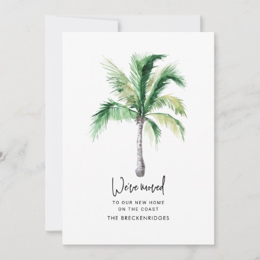 引っ越しました沿岸のヤシの木の移動 案内状 (正面)