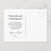 引っ越しました熱帯ビーチヤシの木 案内ポストカード (裏面)