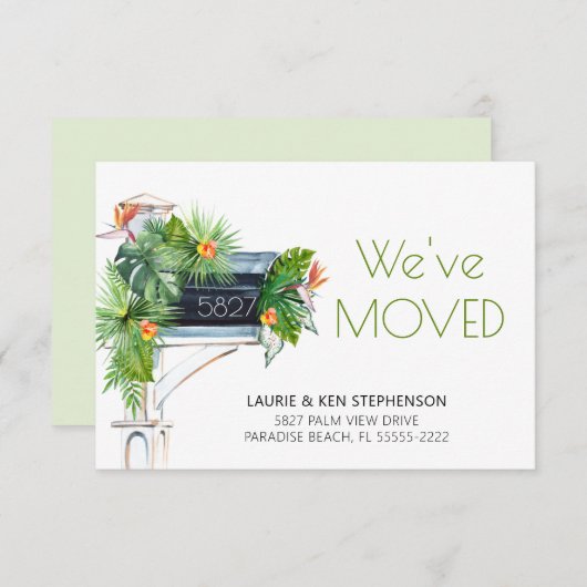 引っ越しました熱帯フローラ水カラーメールボックス (正面/裏面)