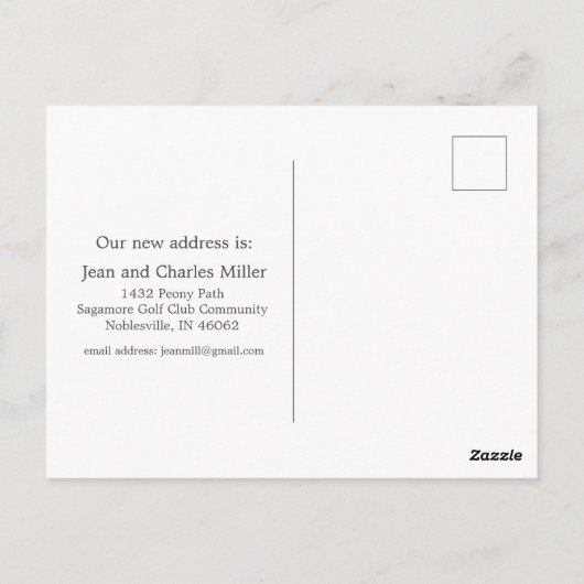 引っ越しました牡丹オンゴルフコース ポストカード (裏面)