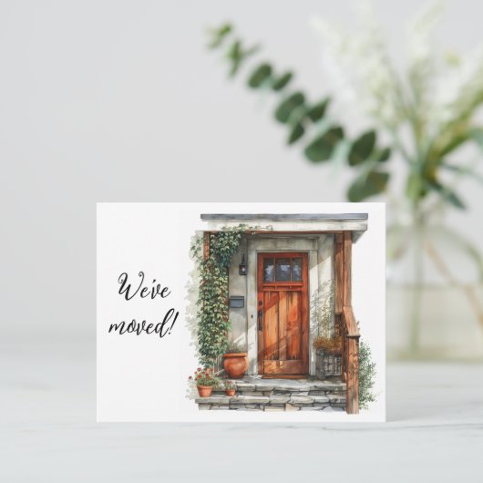引っ越しました玄関 ポストカード (スタンド正面)