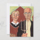 引っ越しました発表アメリカのゴシック様式の牧場 案内状 (正面)