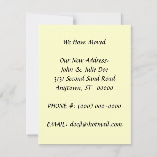 引っ越しました発表アメリカのゴシック様式の牧場 案内状 (裏面)