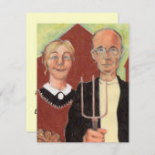 引っ越しました発表アメリカのゴシック様式の牧場 案内状 (正面/裏面)