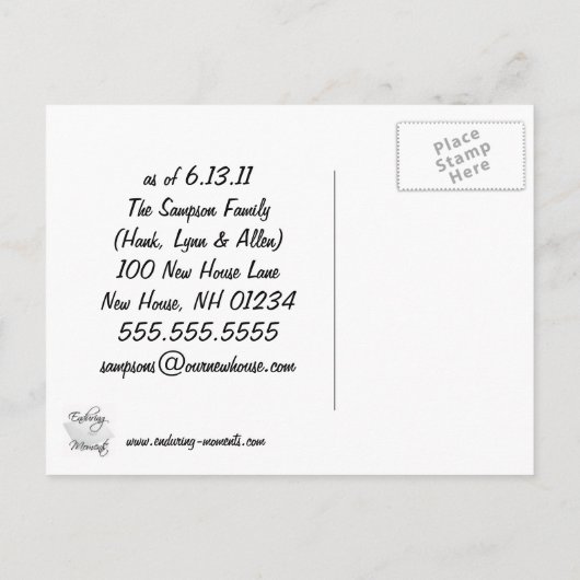 引っ越しました発表カード 案内ポストカード (裏面)