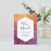 引っ越しました発表グラデーション花模様はがき ポストカード (スタンド正面)