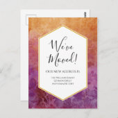 引っ越しました発表グラデーション花模様はがき ポストカード (正面/裏面)