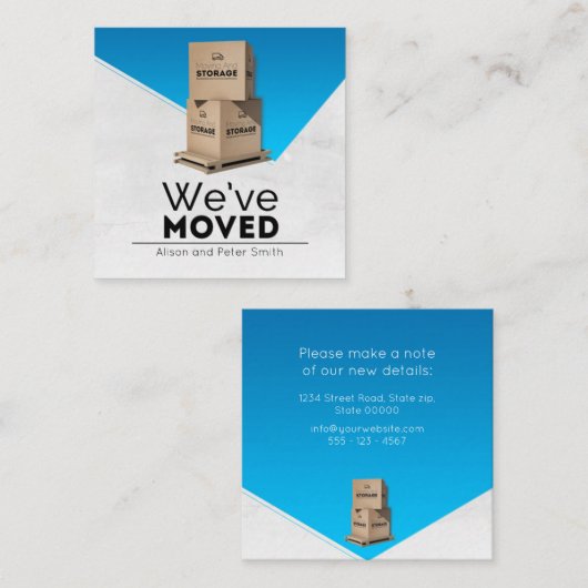 引っ越しました発表 スクエア名刺 (正面/裏面)
