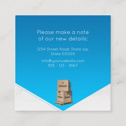 引っ越しました発表 スクエア名刺 (裏面)