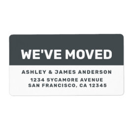 引っ越しました白黒の新しいアドレス ラベル