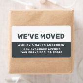 引っ越しました白黒の新しい住所ラベル ラベル (インサイチュ)