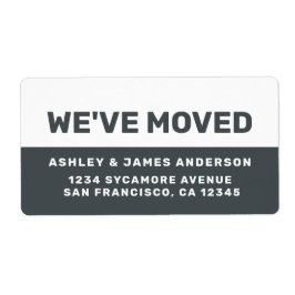 引っ越しました白黒の新しい住所ラベル ラベル