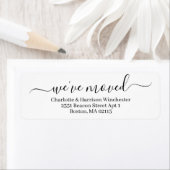 引っ越しました白黒カスタムの移動告知 ラベル (インサイチュ)