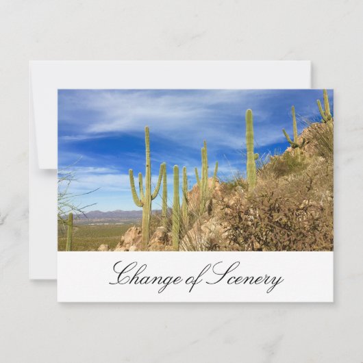 引っ越しました砂漠南西エレガント移動 案内状 (正面)